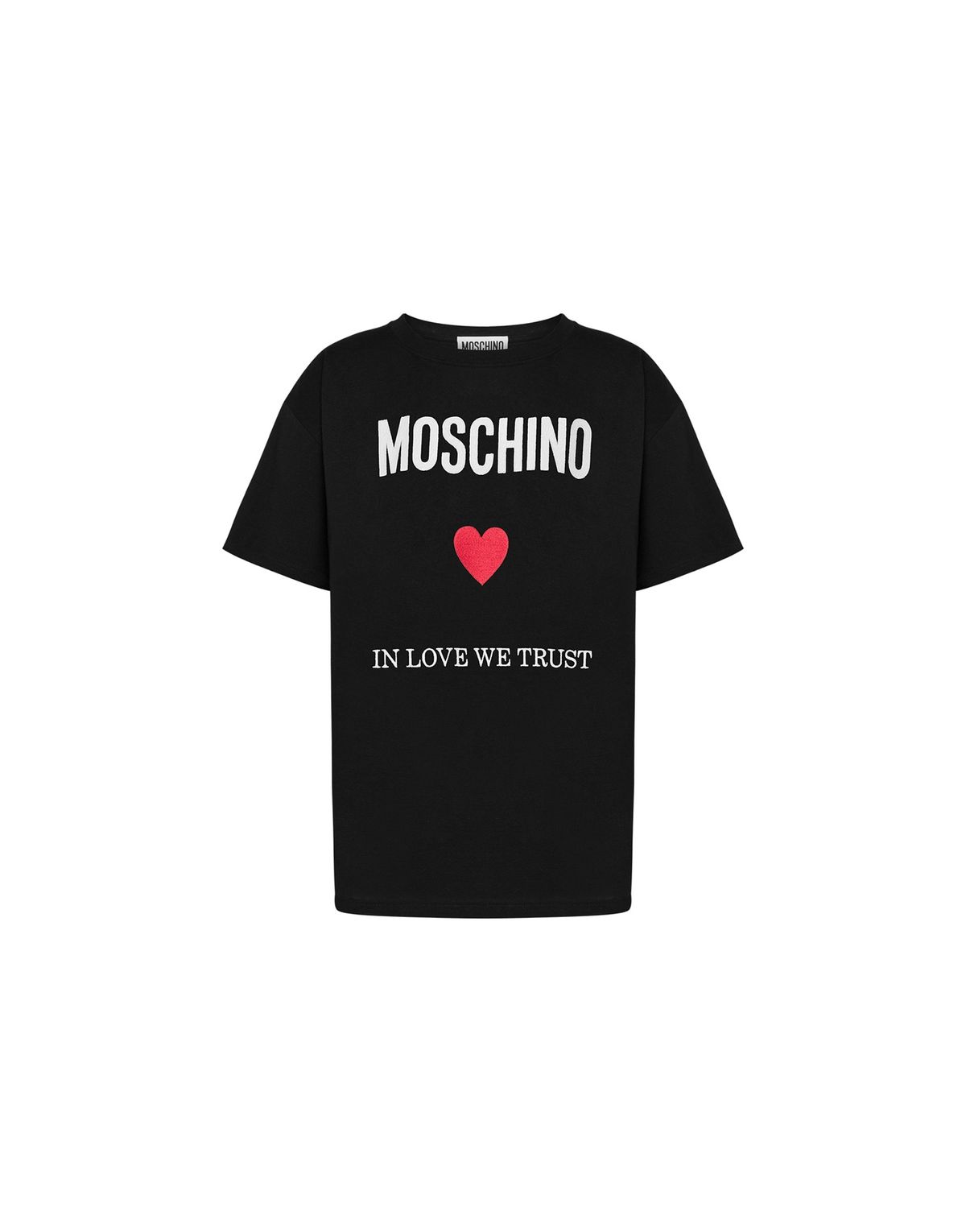 모스키노(MOSCHINO) 하트 자수 로고 코튼 티셔츠