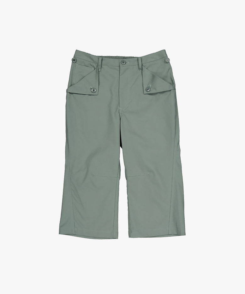 BUTTON CAPRI PANTS (KHAKI MINT)