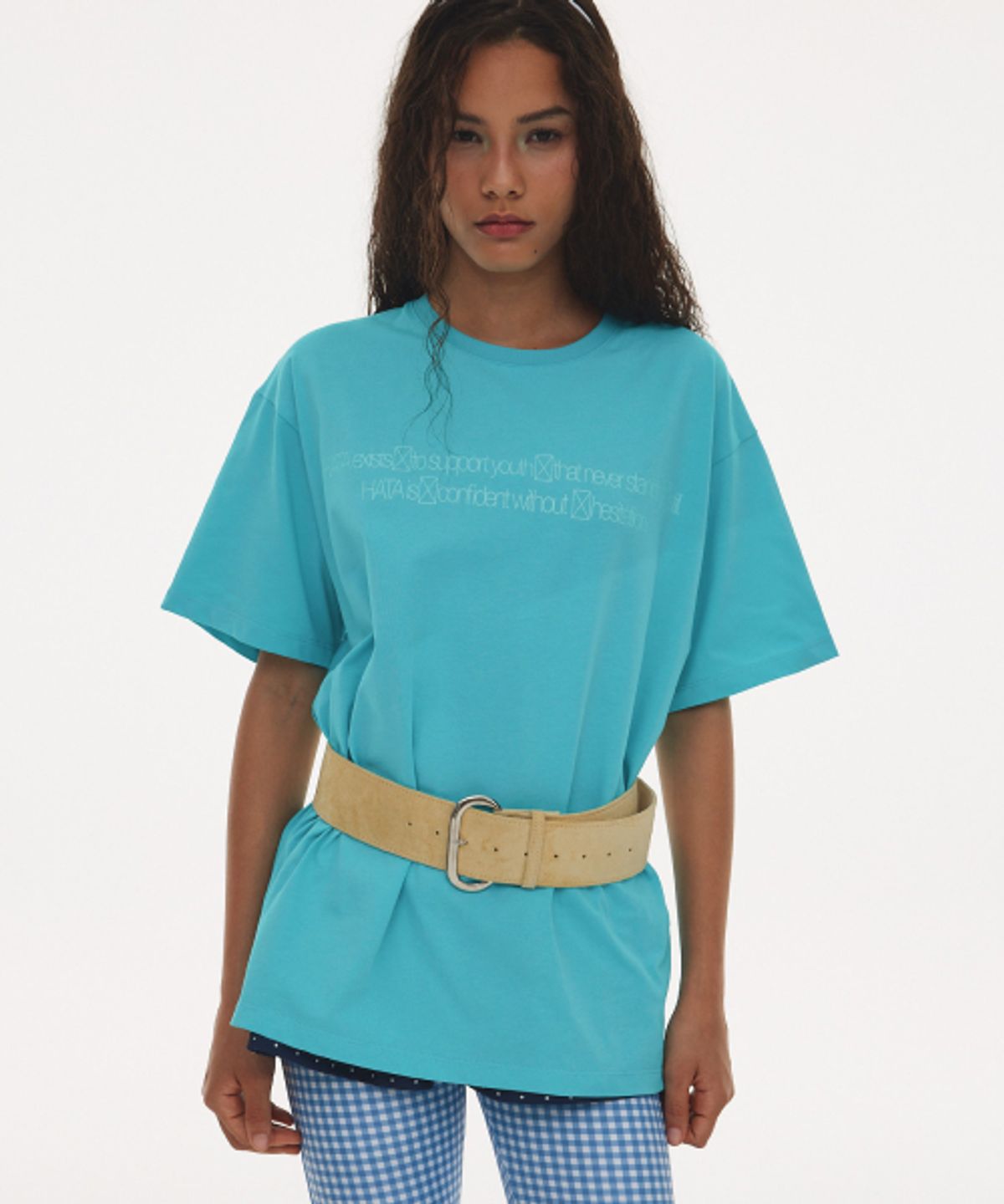 하타(HATA) Signature Graphic T-Shirt_Turquoise Blue