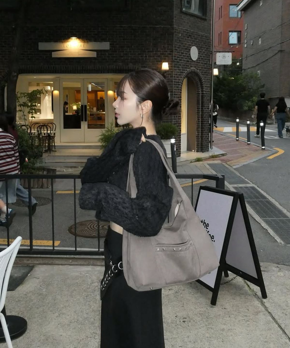 버던(VERDAN) Aube Suede Shopper Bag_grey