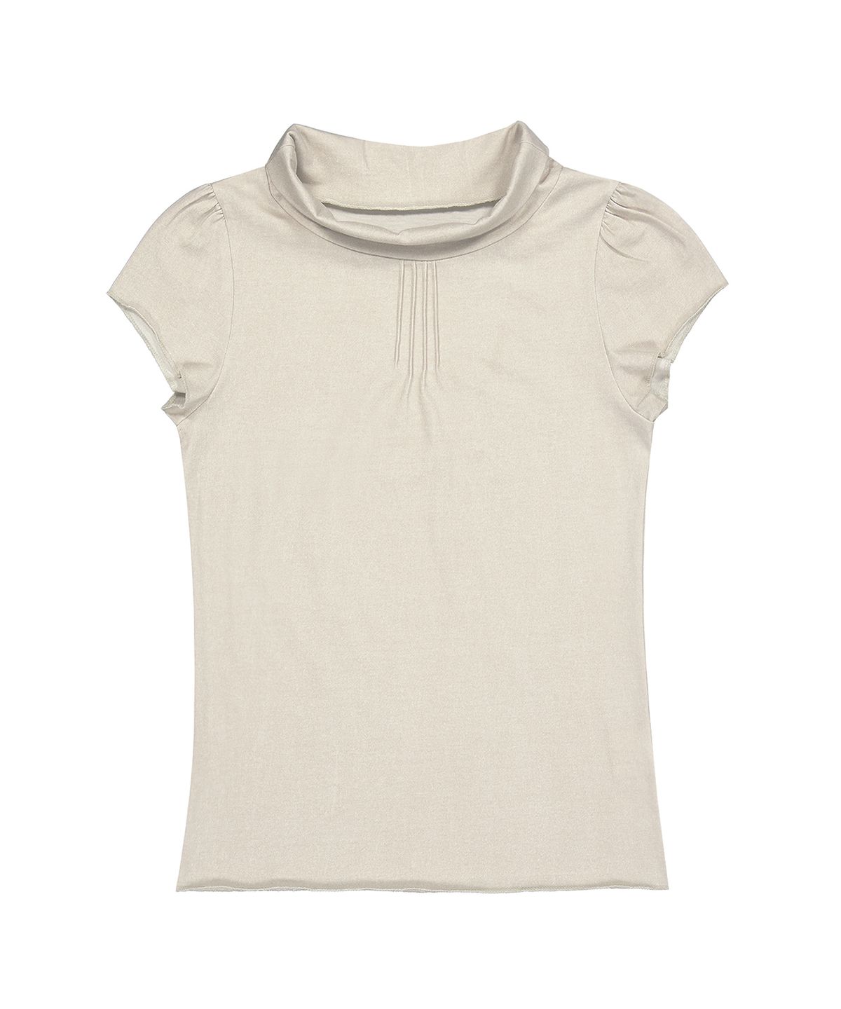버터니(BUTTONY) HALF-NECK PINTUCK SHORT SLEEVE T-SHIRT (IVORY)