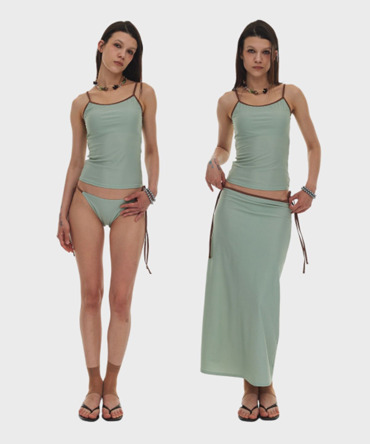 하타(HATA) Long Skirt Bikini Set_Mint