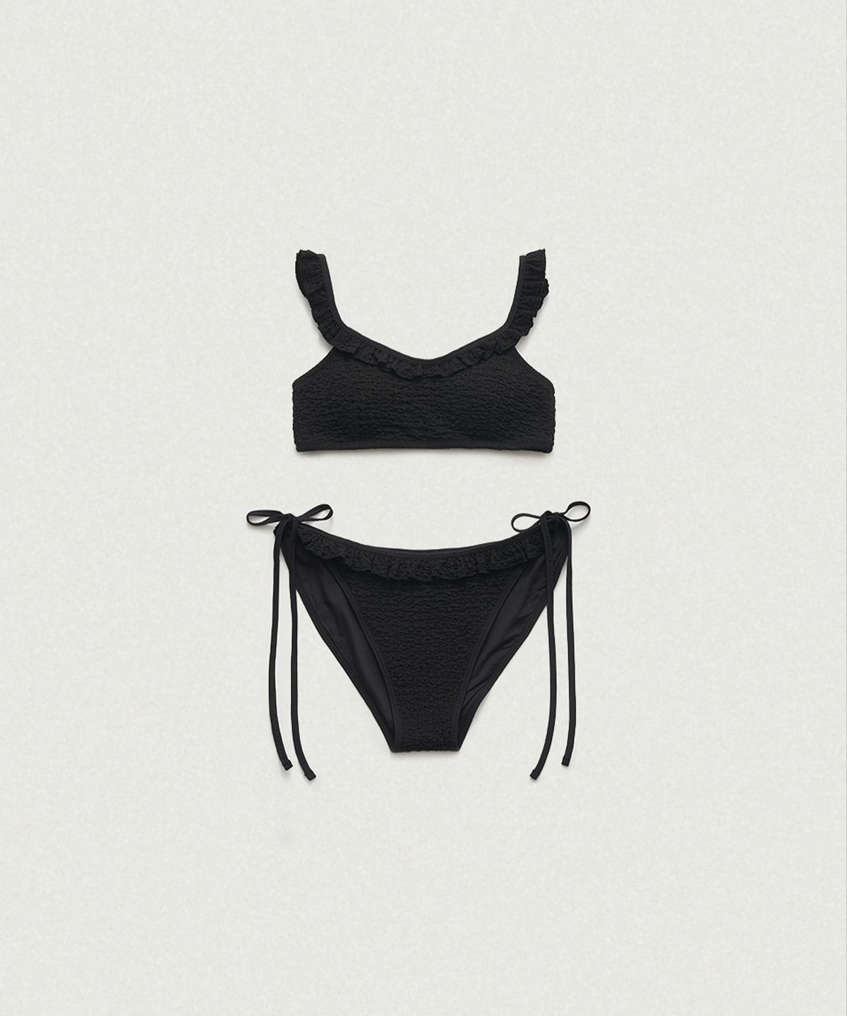 더바넷(THEBARNNET) Crinkle Ruffle Bikini_Black