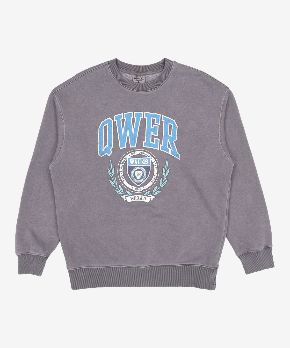후아유(WHO.A.U) [QWER X WAU]Signature Dyed Sweatshirt/WHMWE4T91U M