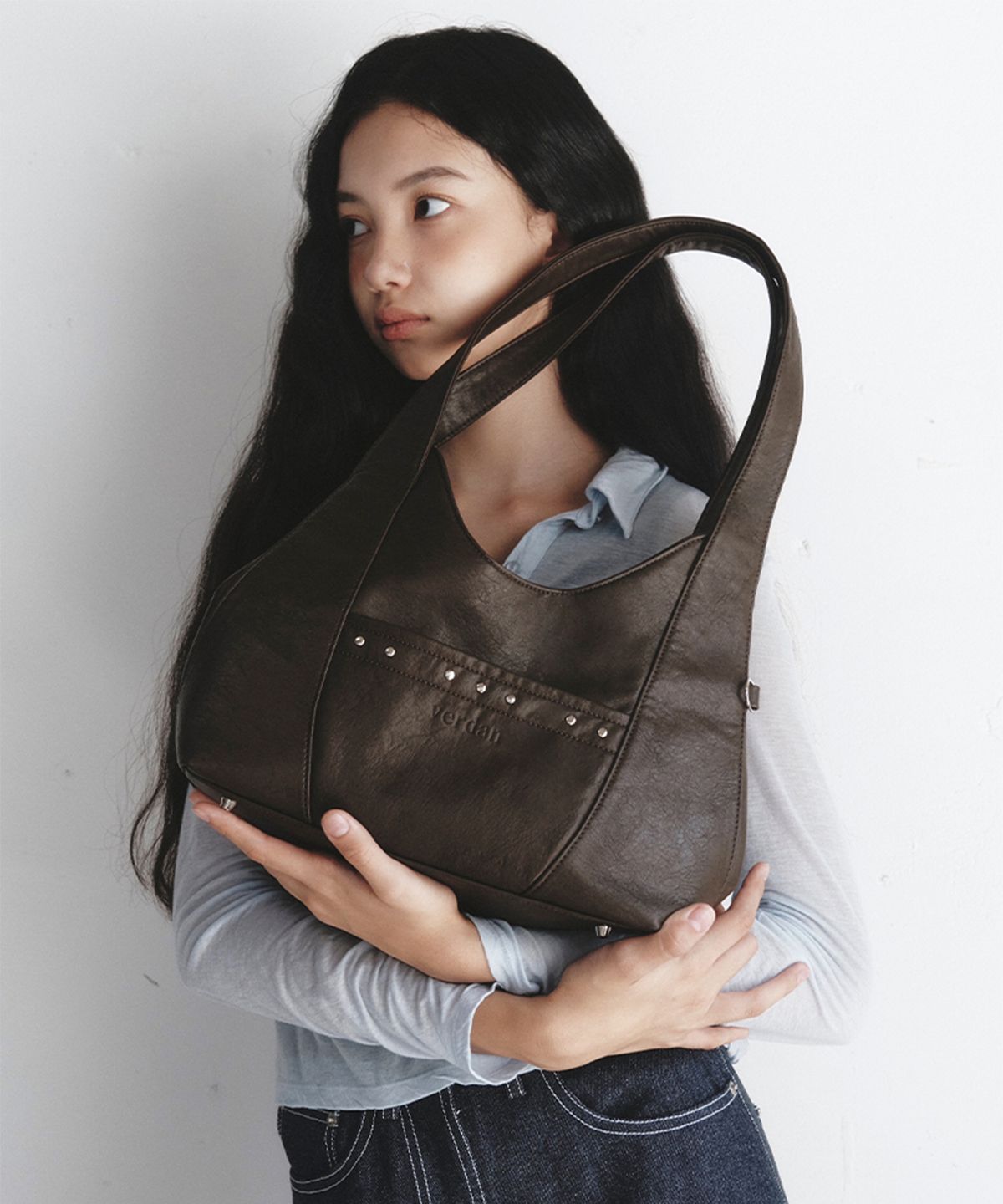버던(VERDAN) Aube Soft Shopper Bag_brown