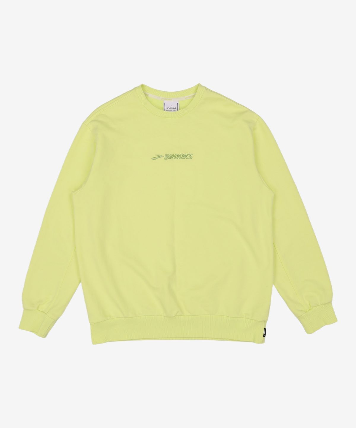 브룩스(BROOKS) Unisex 자수로고 맨투맨 애플 그린 (BX1241S35K) L