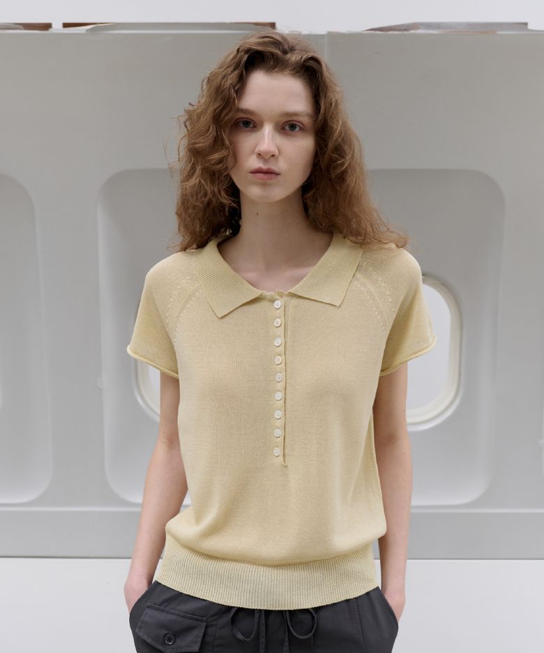 Linen Half-Open Knit (Yellow)