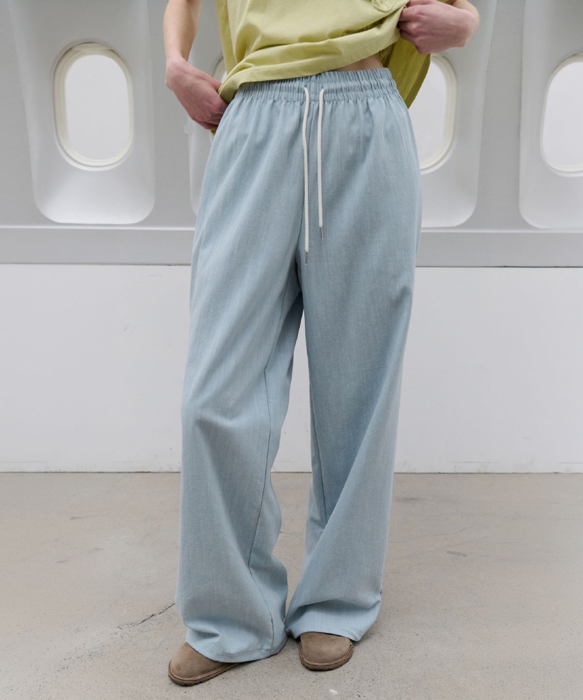 토아베(TOAVE) Stretch Basic Waist Pants (Sky blue)
