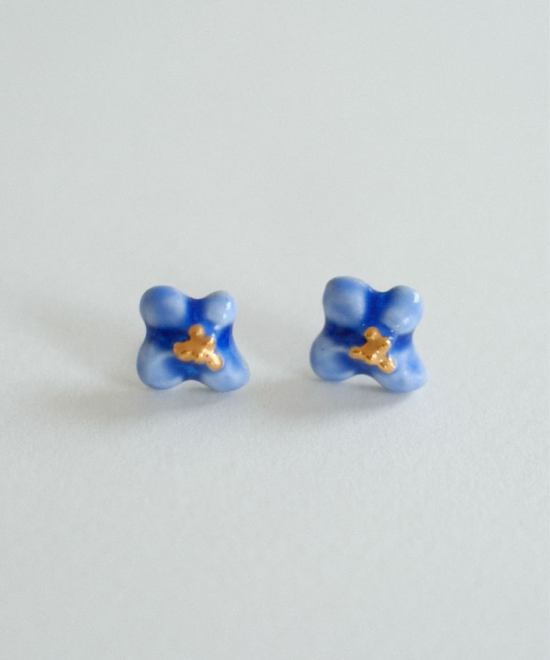 blooming flower earring [blue veil]