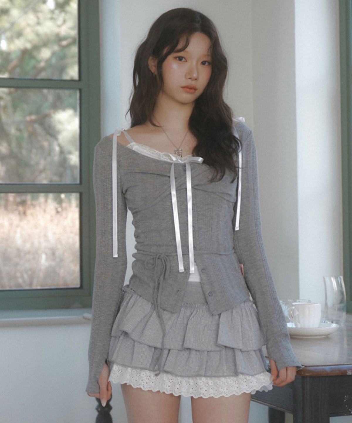 뉴얼린(NEWALRIN) Rosie twist button Top(5colors)