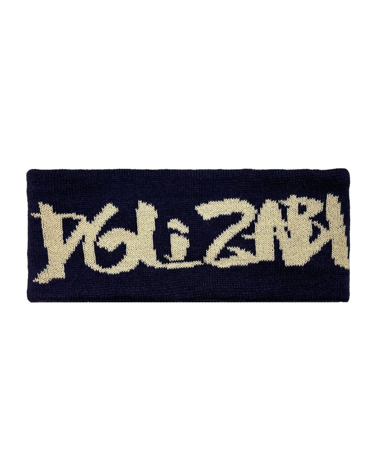 돌자비(DOLZABI) 시그니처 자카드 로고 니트 헤어밴드 (네이비)