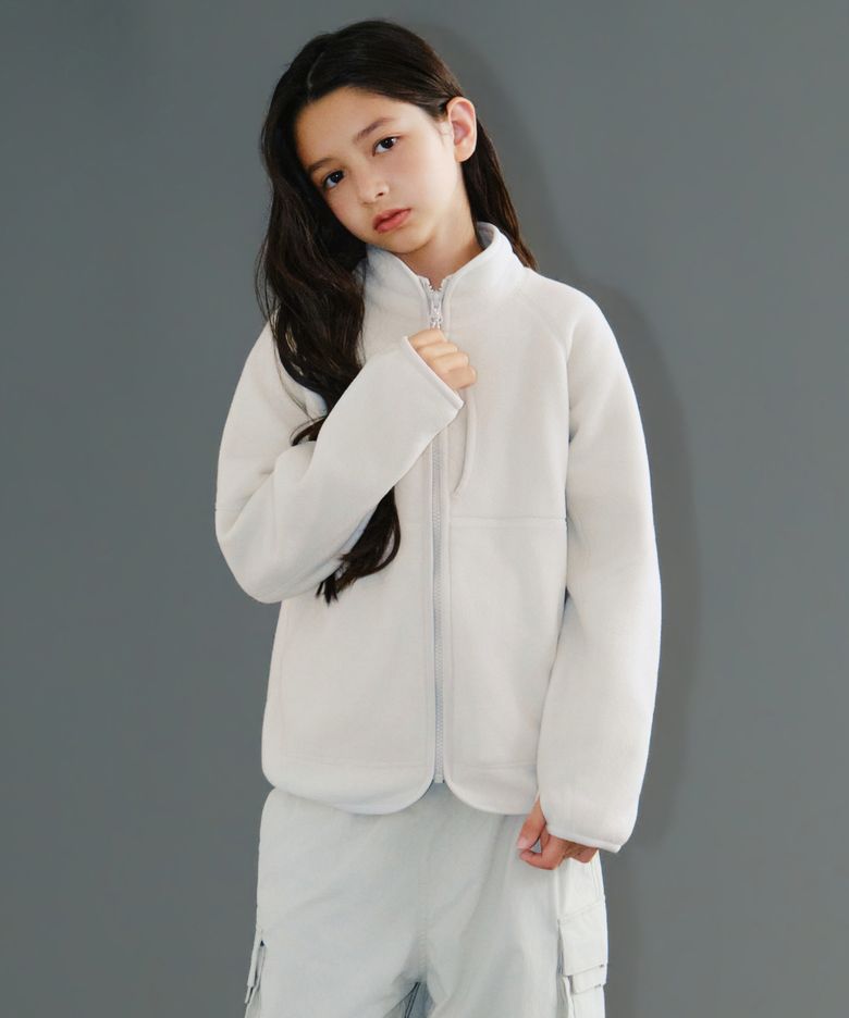 [시티 레저] 스트럭처드 폴라 플리스 하이넥 재킷 [스톤 화이트]