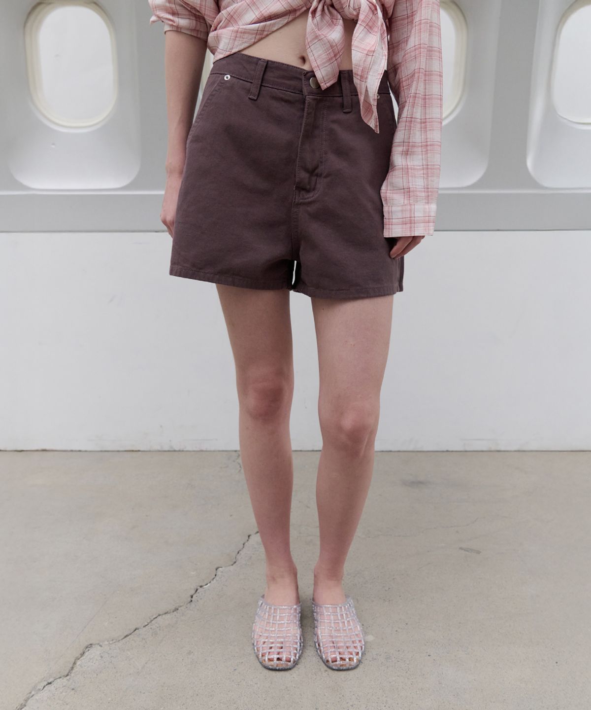토아베(TOAVE) Low Basic Cotton Short Pants (Mute purple)