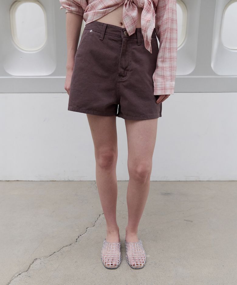 Low Basic Cotton Short Pants (Mute purple)
