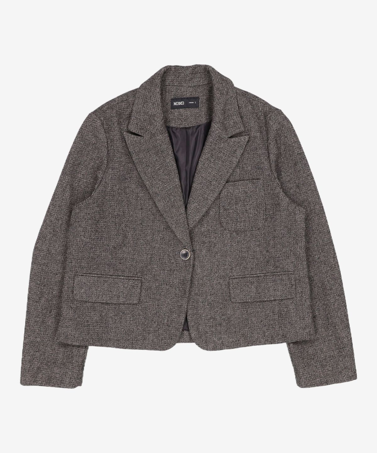 미쏘(MIXXO) 크롭 울터치 원버튼 테일러드 자켓 MIWJKC221G L