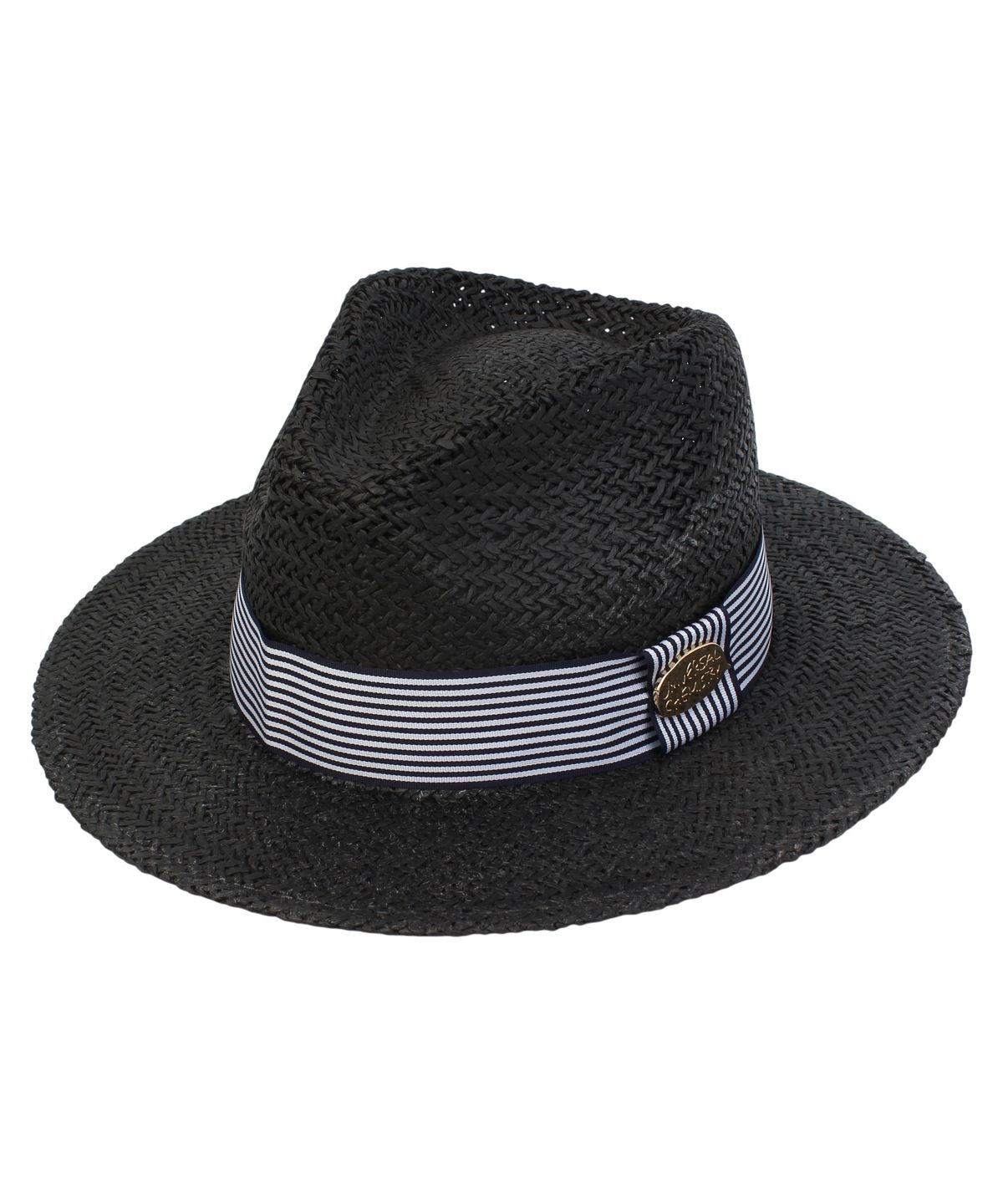 유니버셜 케미스트리(UNIVERSAL CHEMISTRY) Stripe Line Summer Black Fedora - Big Size 여름페도라