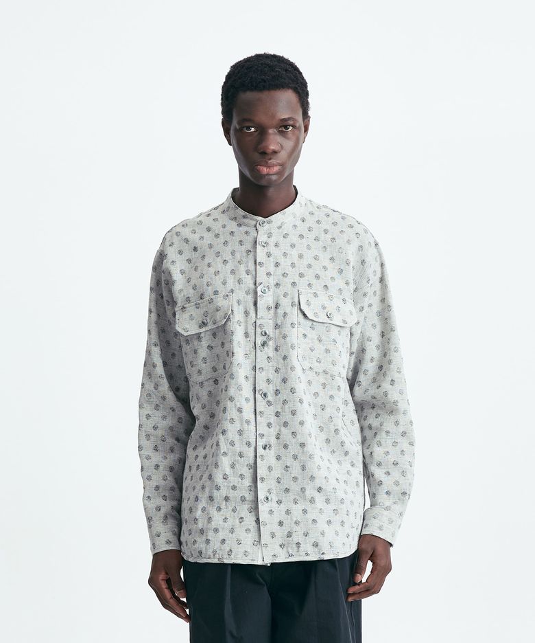 Jacquard(Big-Bang) Linen Shirt - GREY
