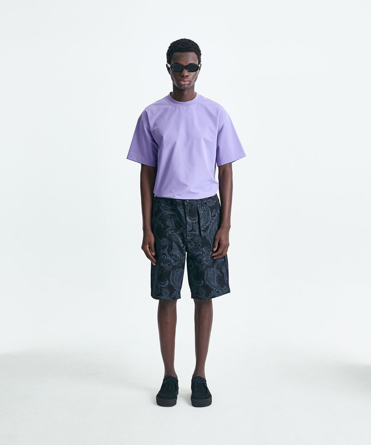 밀라코드(MILACODE) Cotton Paisley Shorts - BLACK