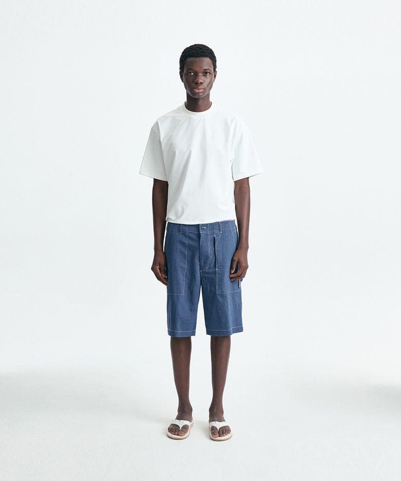 Mixed Linen (Denim Like) Shorts - INDIGO BLUE