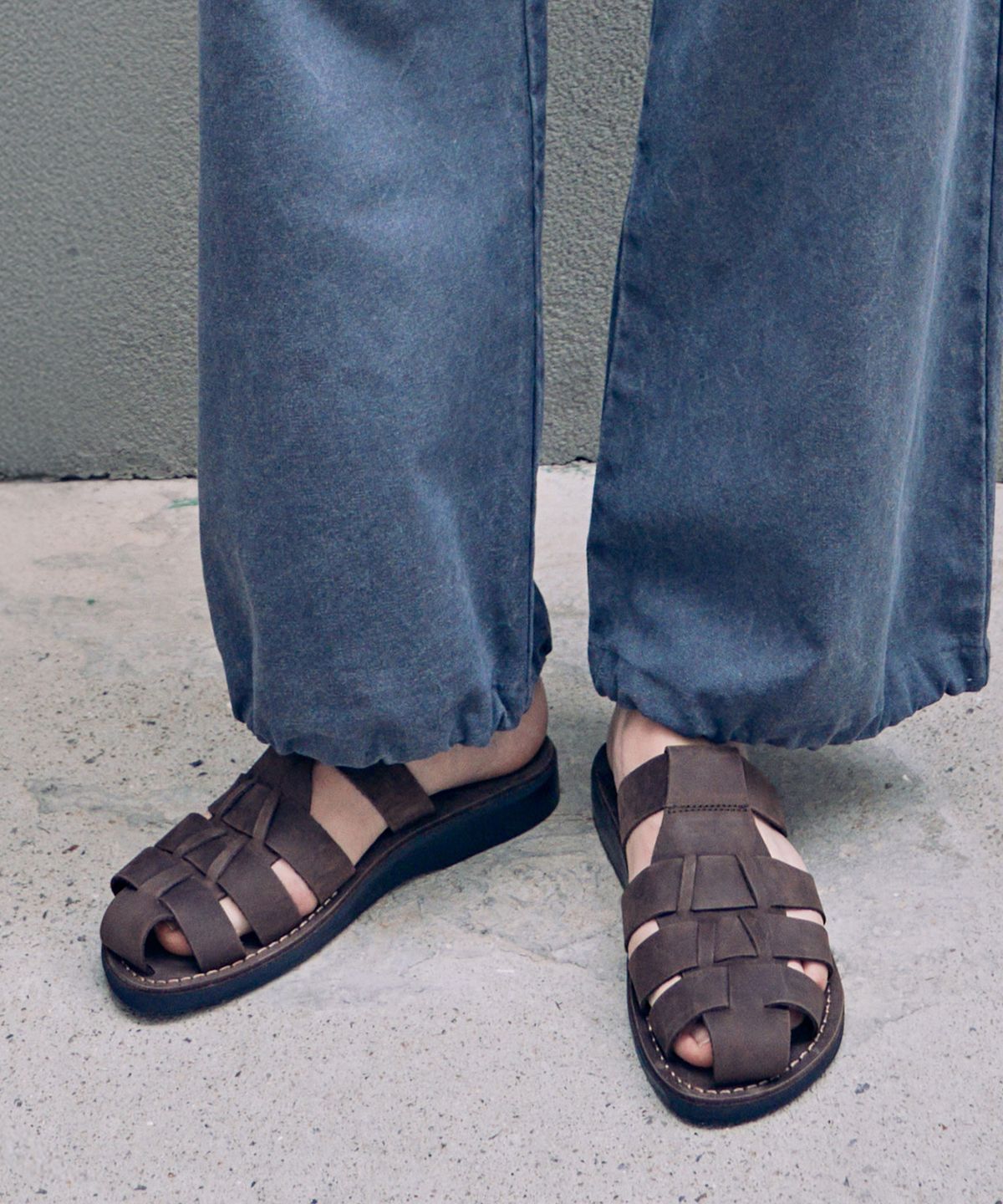 예루살렘 샌들(JERUSALEM SANDALS) 1063NN MICHAEL SLIDE-BROWN (미카엘 슬라이드)