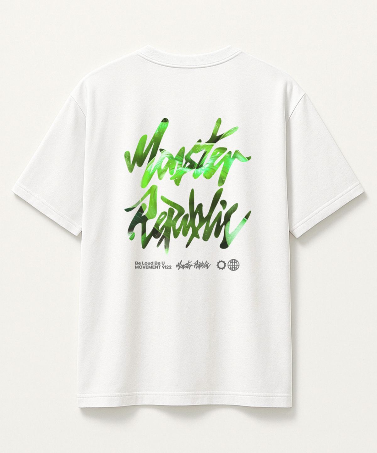 몬스터리퍼블릭(MONSTER REPUBLIC) 어센틱 로고 그린애플 티셔츠 화이트_9122