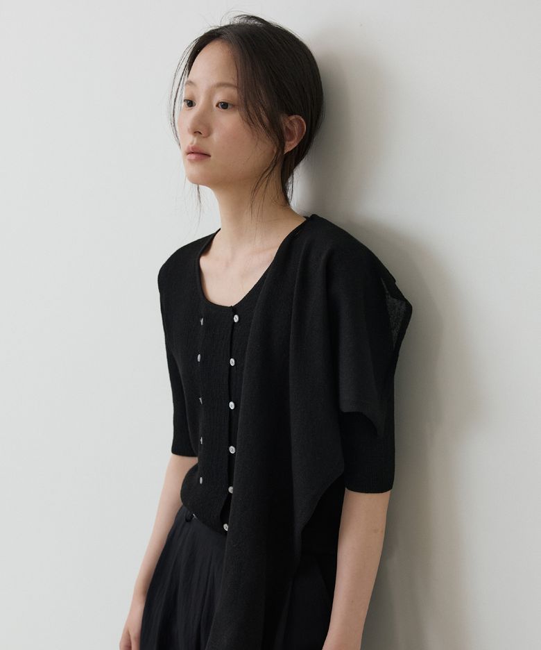 ELODY SCARF CARDIGAN_BLACK