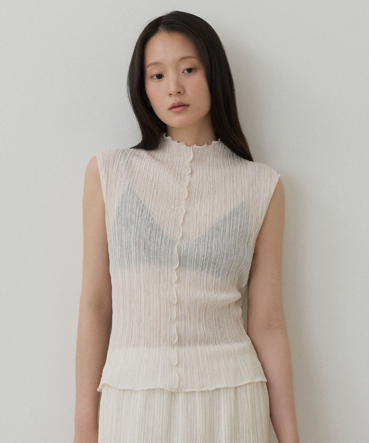 토와브(TOWAV) TEEN PLEATS BLOUSE_CREAM