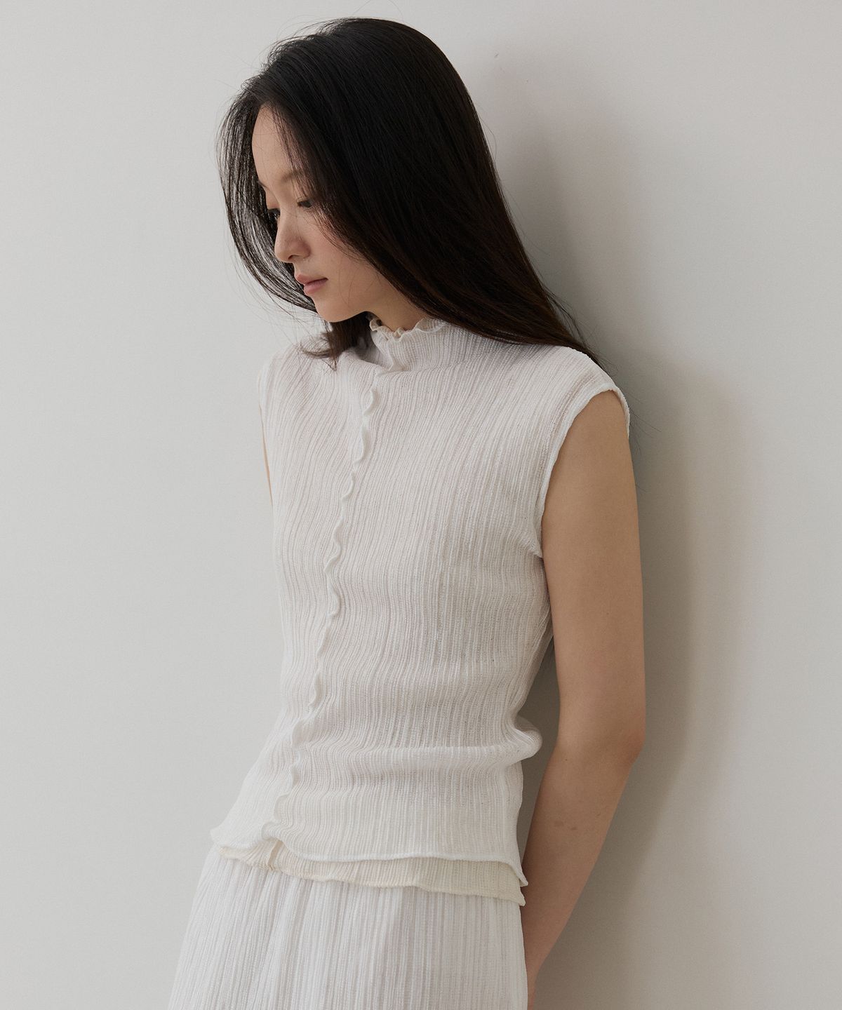 토와브(TOWAV) TEEN PLEATS BLOUSE_WHITE