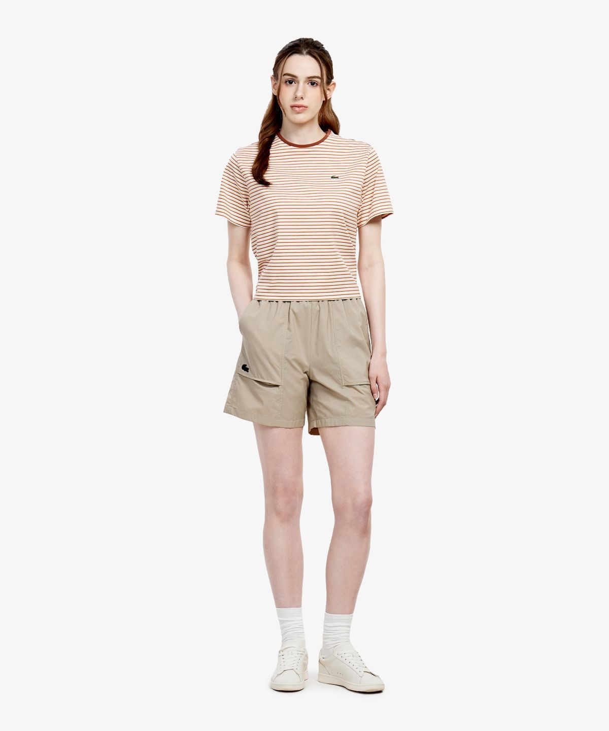 라코스테(LACOSTE) 여성 프리미엄 트레이닝 셋업 쇼츠 GF335E-56GR 02S