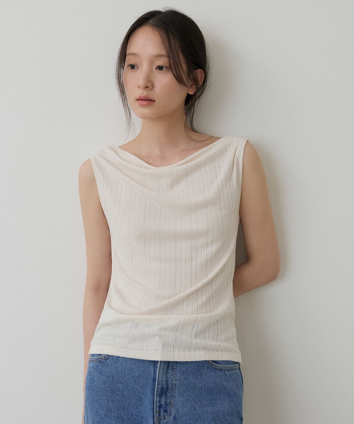 토와브(TOWAV) SHAO SLEEVELESS TEE_CREAM