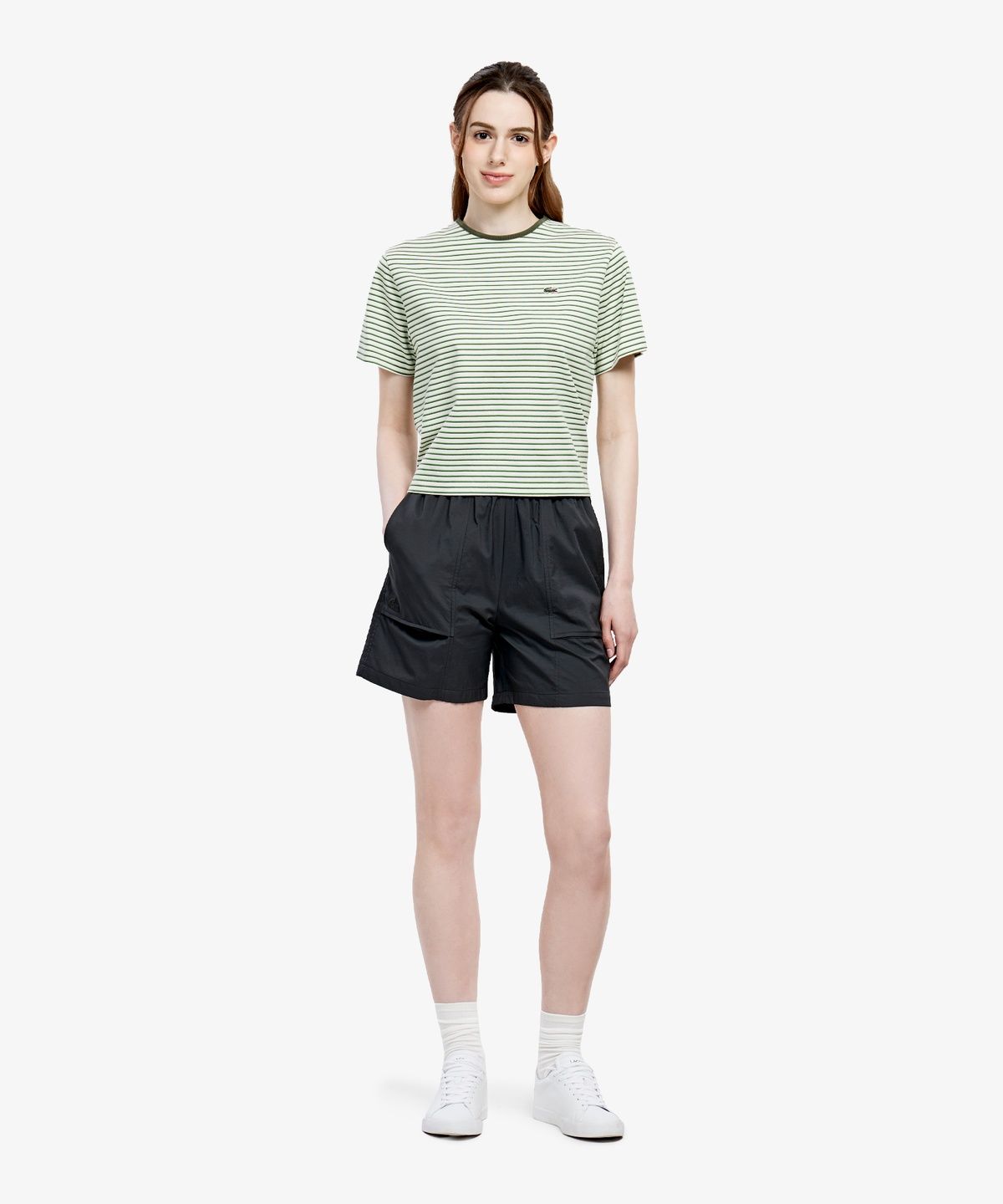라코스테(LACOSTE) 여성 프리미엄 트레이닝 셋업 쇼츠 GF335E-56GR 031
