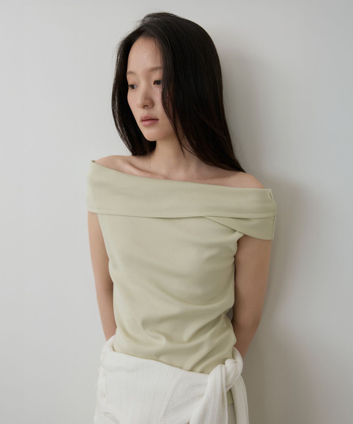 토와브(TOWAV) NUVE OFF SHOULDER TEE_MINT