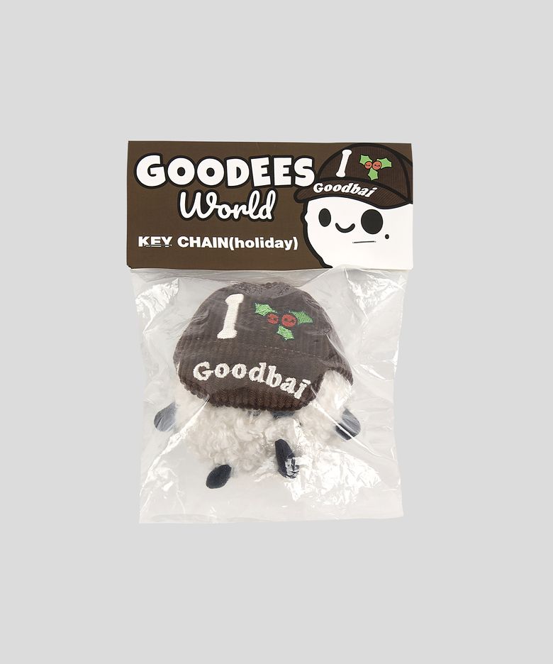 구디즈 볼캡 폼폼 참_브라운/화이트
