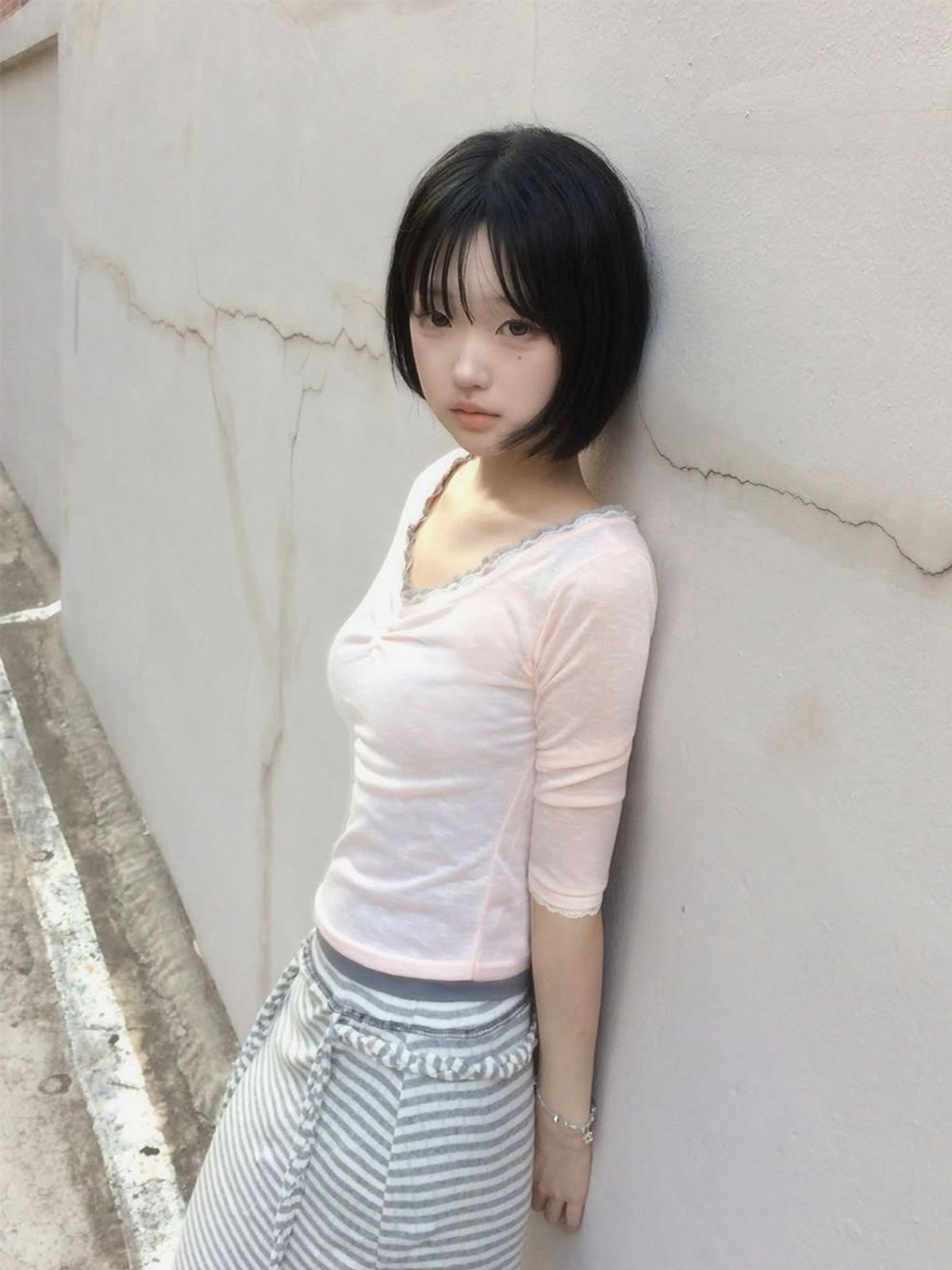 오드미(ODDME) 셔링 글로우탑 -애프리콧