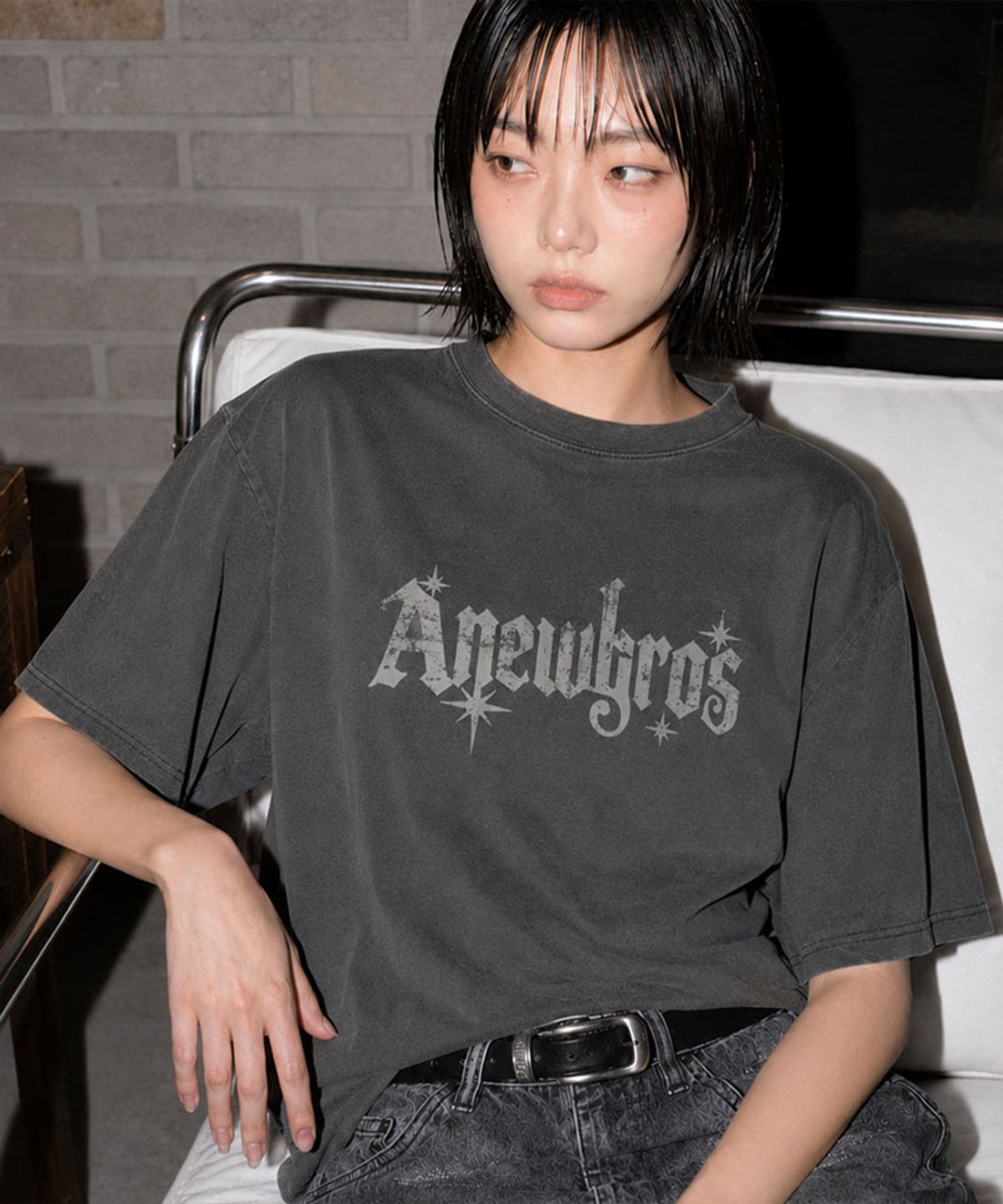 어뉴브로스(ANEWBROS) 러스티 피그먼트 다잉 반팔 티셔츠 5 Color [ANSF_1002]