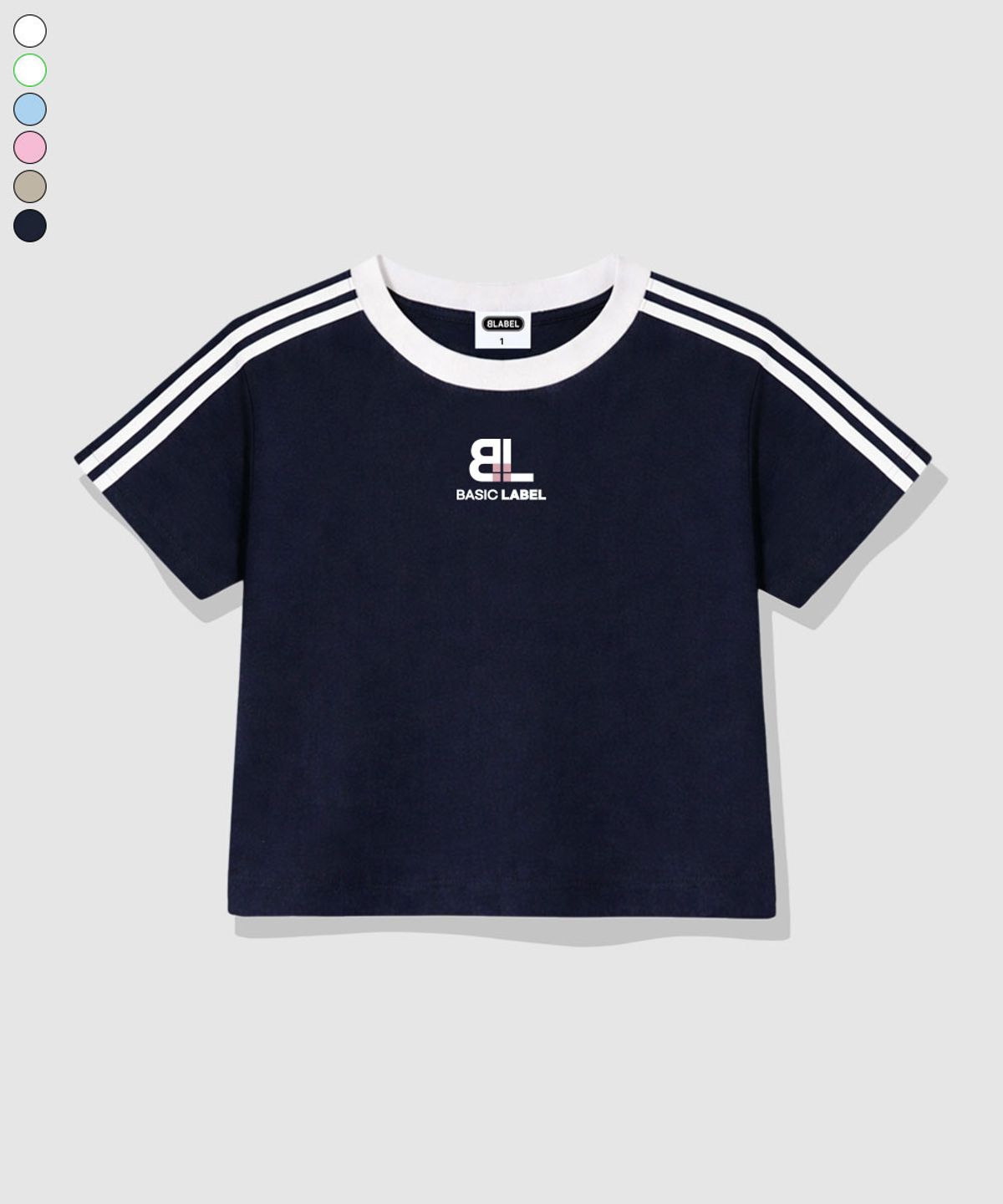 베이직라벨(BASIC LABEL) 비엘티 세미크롭 트랙 반팔티셔츠 6 Color [BLSE_6002]