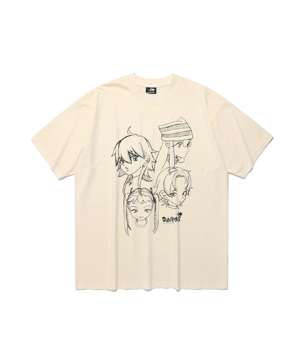 나이스고스트클럽(NICEGHOSTCLUB) GHOST ANGELS HEAD SKETCH PIGMENT BIGBIG TEE_WHITE(NG2FMFT589A)
