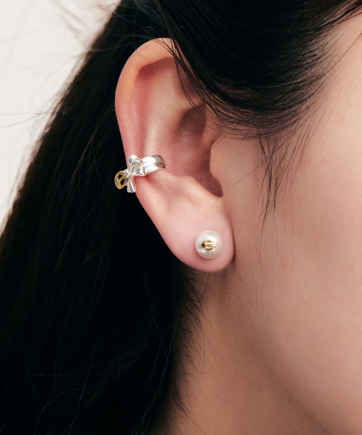 러벰버(LOVEMBER) [silver 925] Pearl Button e Studs