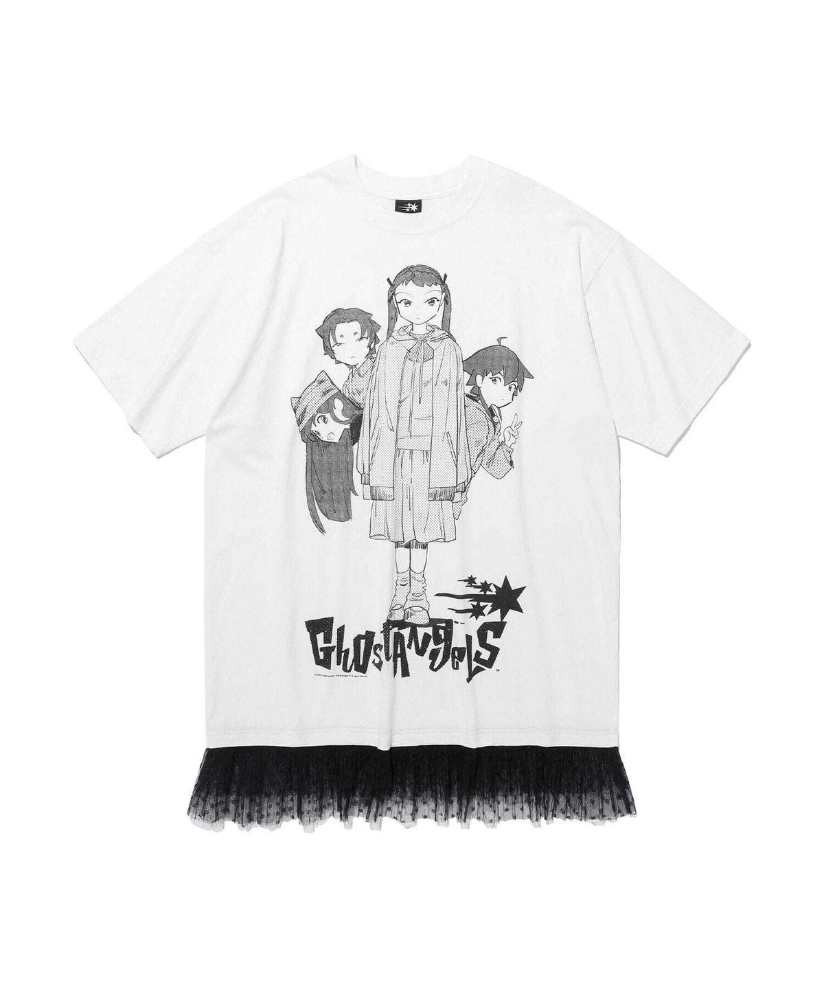 나이스고스트클럽(NICEGHOSTCLUB) GHOST ANGELS LACE HEM LINE BIG BIG TEE_WHITE(NG2EFUT502A)