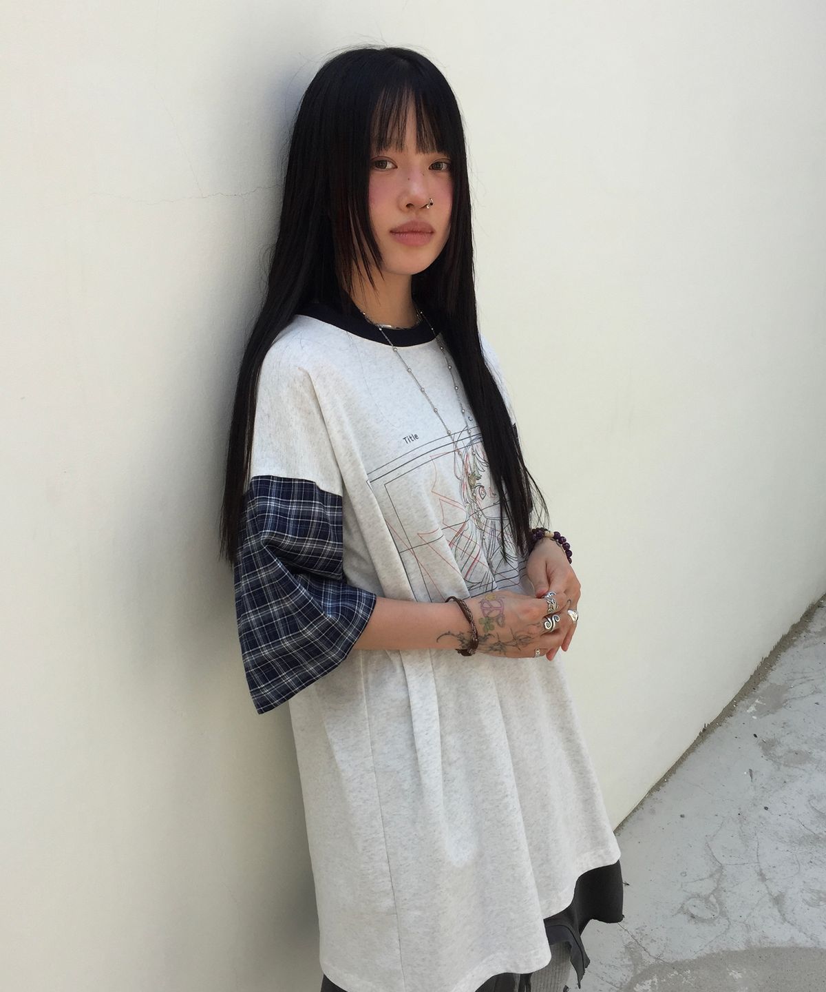 나이스고스트클럽(NICEGHOSTCLUB) GHOST ANGELS BIG BIG TEE_LIGHT GREY(NG2GMUT502C)
