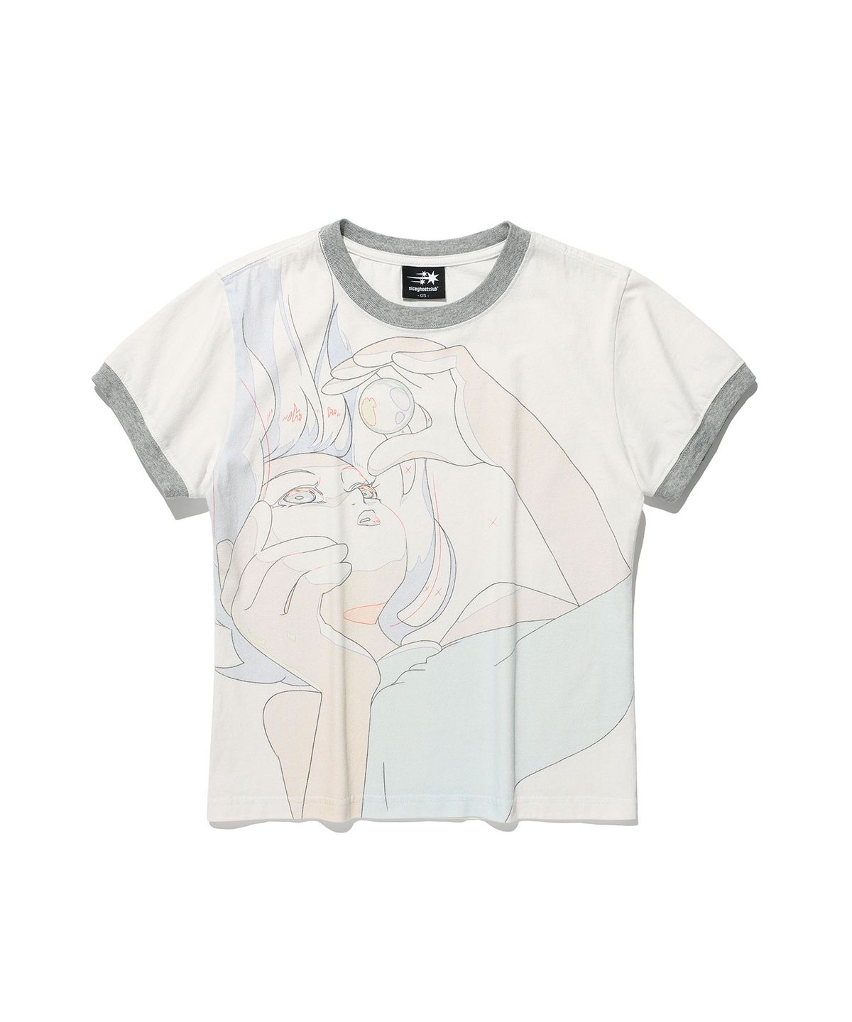 나이스고스트클럽(NICEGHOSTCLUB) GHOST ANGELS RINGER TEE_WHITE(NG2GMFT500C)