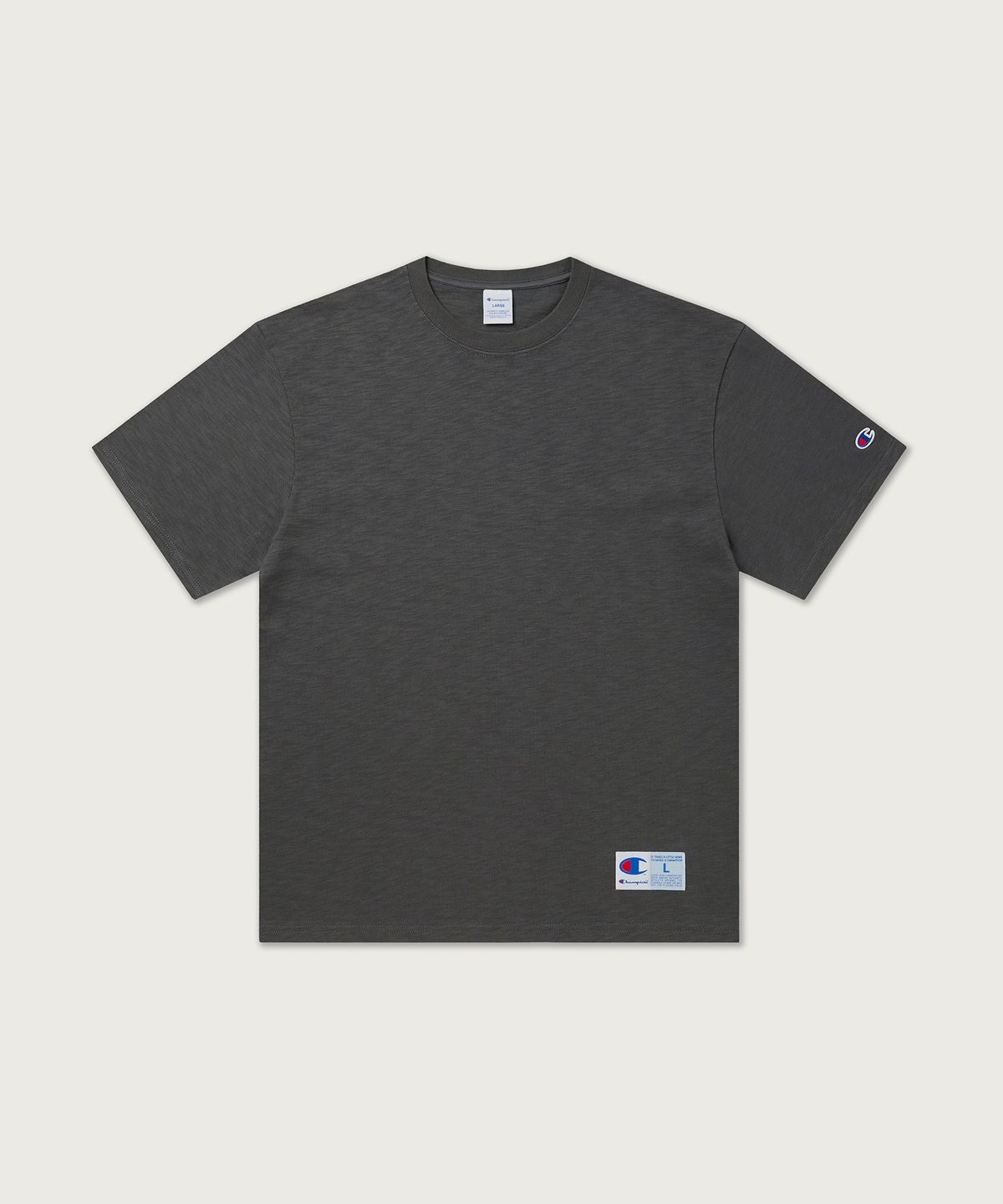 챔피온(CHAMPION) 슬럽 조그택 반팔 티셔츠 Charcoal
