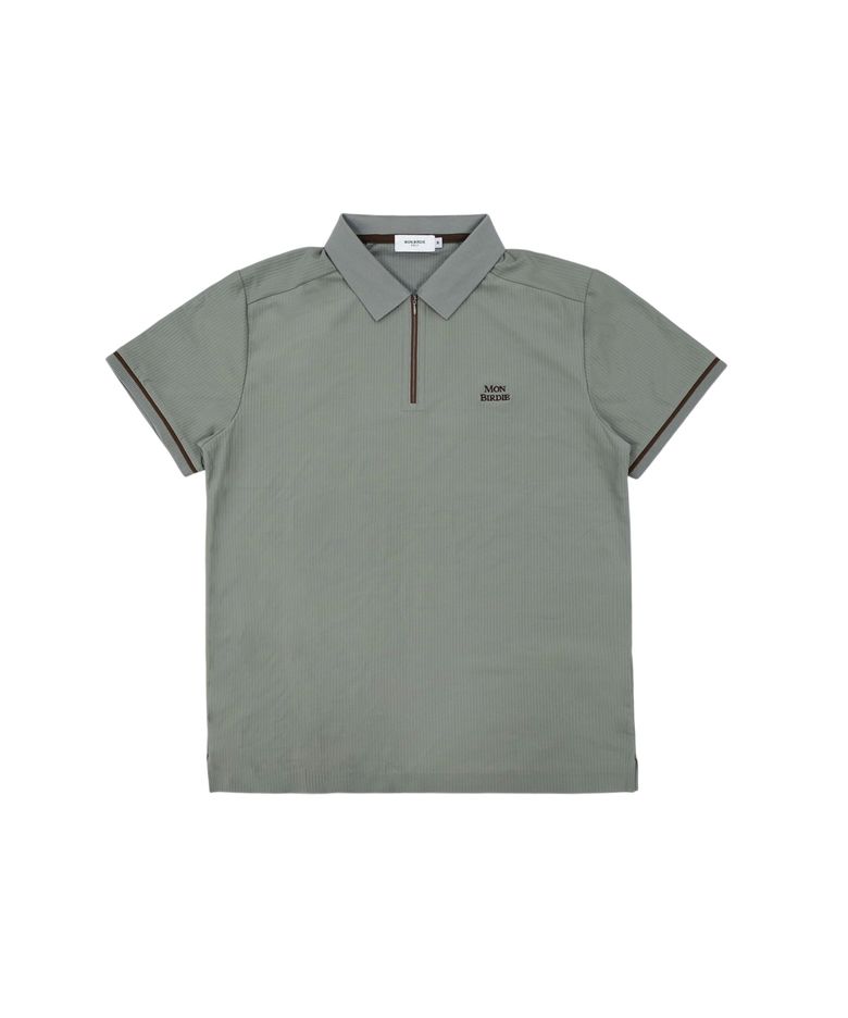 MENS 라인 포인트 폴로 숏슬리브 KHAKI GREEN