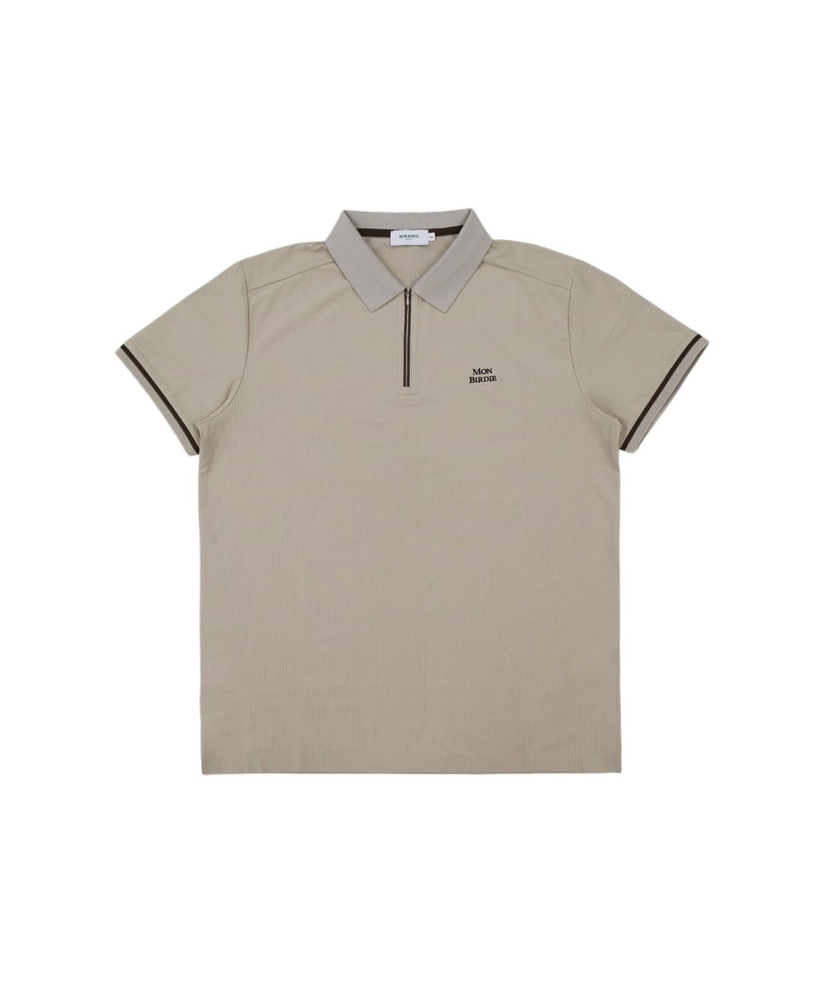 몽버디 골프(MONBIRDIE GOLF) MENS 라인 포인트 폴로 숏슬리브 BEIGE