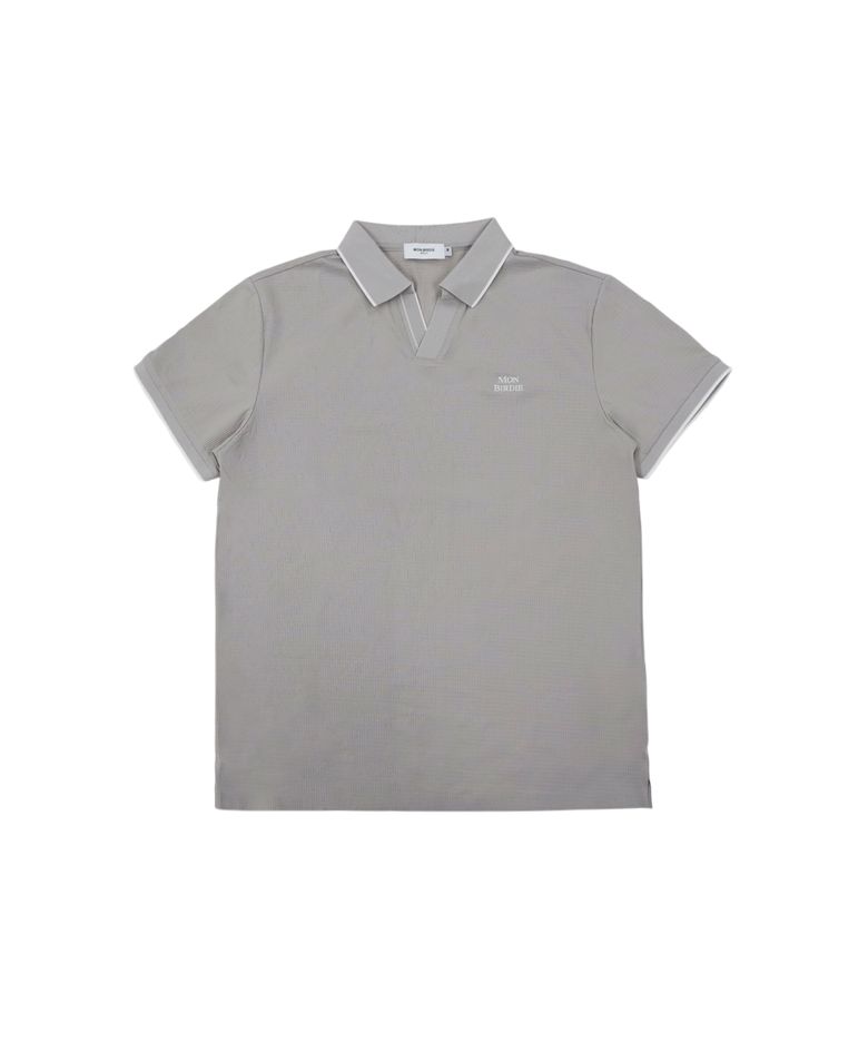 MENS 오픈넥 클래식 숏슬리브 BEIGE