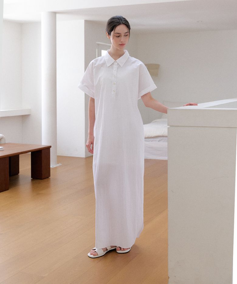 Sein Crisp Maxi Shirt Dress (White)