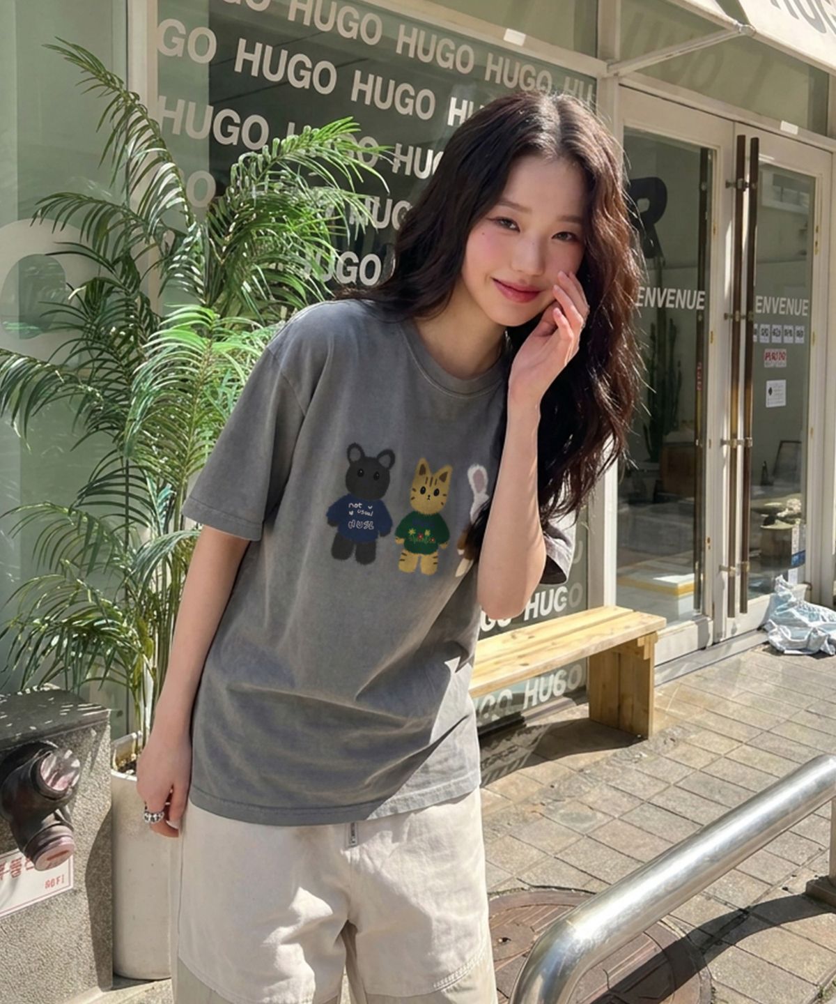 낫유즈얼(NOTUSUAL) NUSL 애니멀즈 오버핏 피그먼트 반팔티 5color