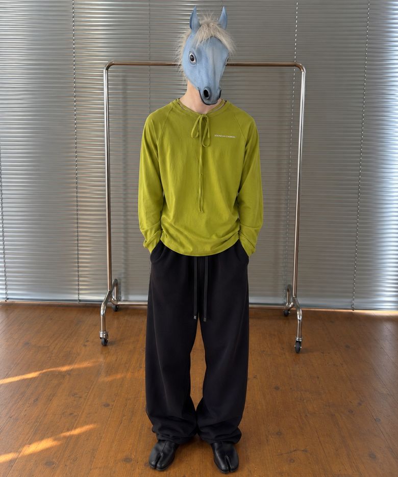 number 15/OVER FIT LONG SLEEVE-GREEN OLIVE