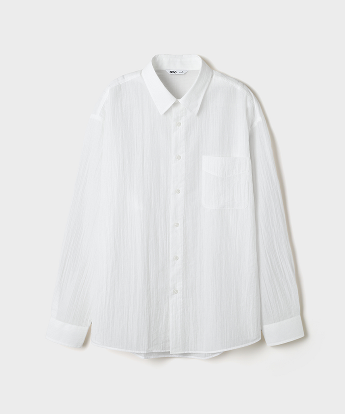 스파오(SPAO) 오버핏 시스루 긴팔 셔츠_SPYWG26C12