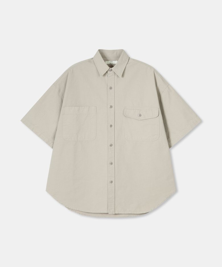 Ripstop pigment shirt / BEIGE